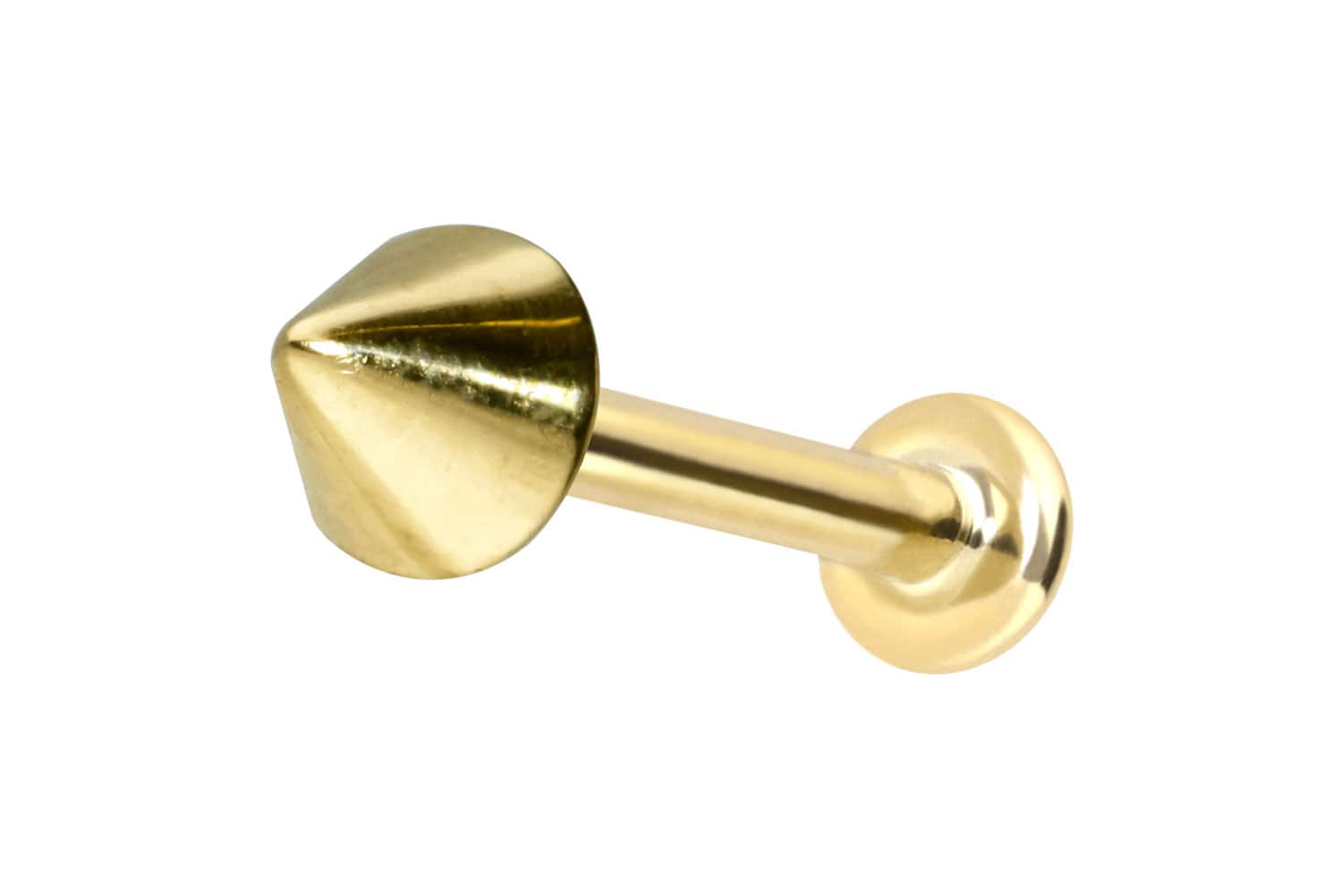 14 Karat Gold Labret Piercing mit Push Fit SPITZE